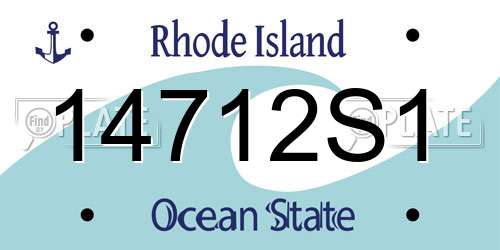 14712S1 Rhode Island License Plate