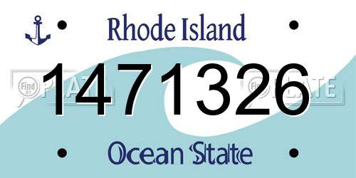 1471326 Rhode Island License Plate