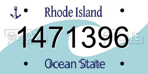 1471396 Rhode Island License Plate