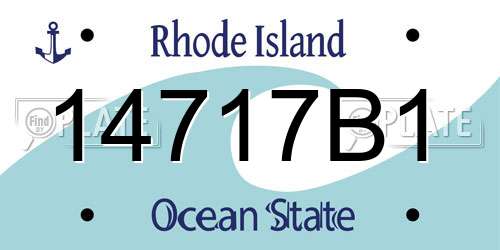 14717B1 Rhode Island License Plate