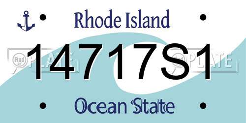 14717S1 Rhode Island License Plate