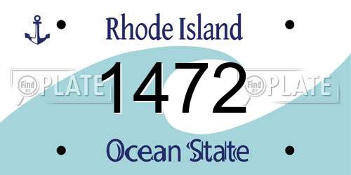 1472 Rhode Island License Plate