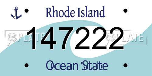 147222 Rhode Island License Plate