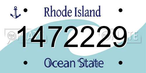 1472229 Rhode Island License Plate