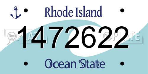 1472622 Rhode Island License Plate