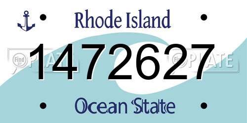 1472627 Rhode Island License Plate