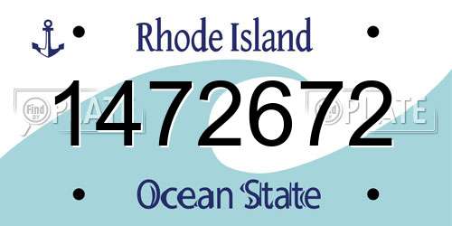 1472672 Rhode Island License Plate