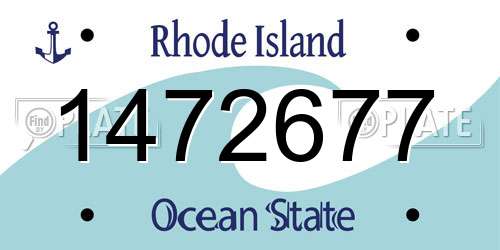 1472677 Rhode Island License Plate