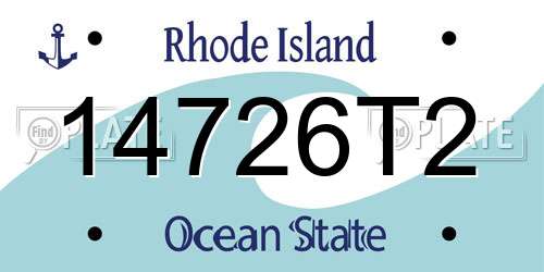 14726T2 Rhode Island License Plate