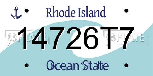 14726T7 Rhode Island License Plate