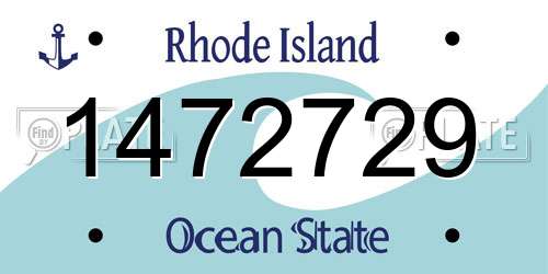 1472729 Rhode Island License Plate