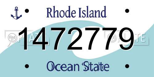 1472779 Rhode Island License Plate