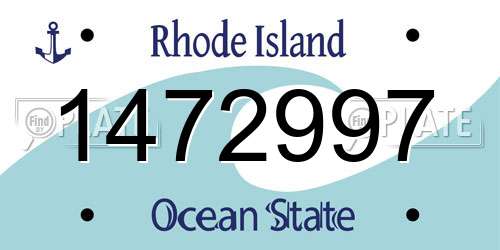 1472997 Rhode Island License Plate