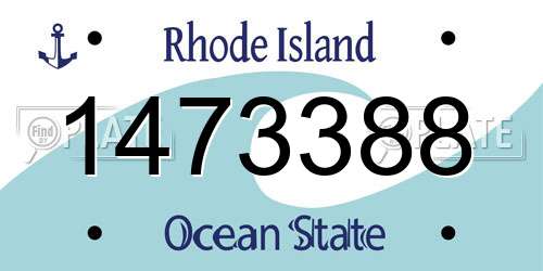 1473388 Rhode Island License Plate