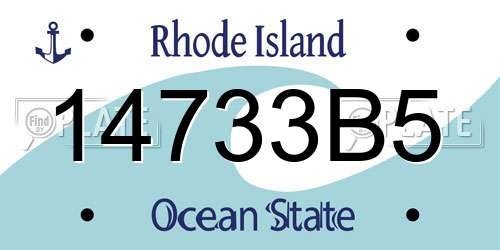 14733B5 Rhode Island License Plate