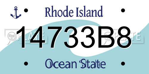 14733B8 Rhode Island License Plate