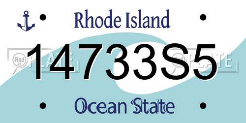 14733S5 Rhode Island License Plate