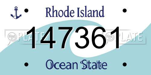 147361 Rhode Island License Plate