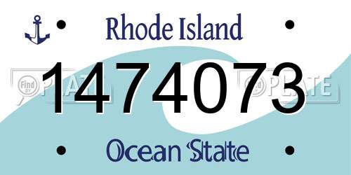 1474073 Rhode Island License Plate