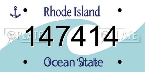 147414 Rhode Island License Plate