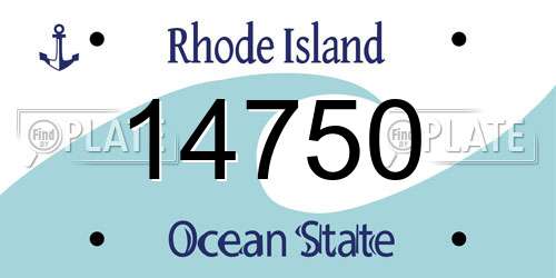 14750 Rhode Island License Plate