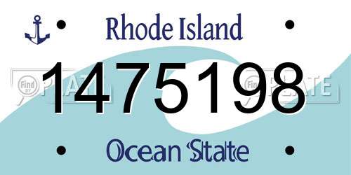 1475198 Rhode Island License Plate