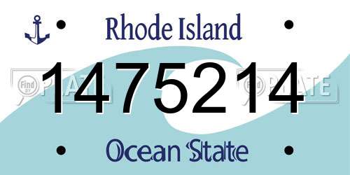 1475214 Rhode Island License Plate