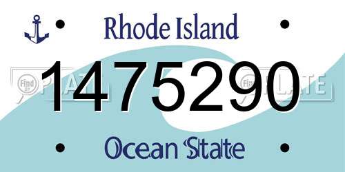 1475290 Rhode Island License Plate