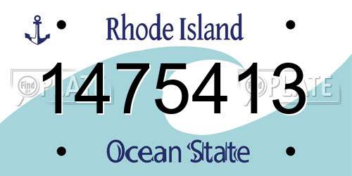 1475413 Rhode Island License Plate
