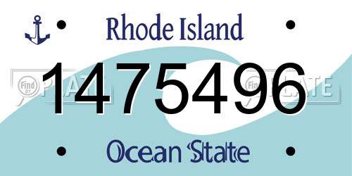 1475496 Rhode Island License Plate