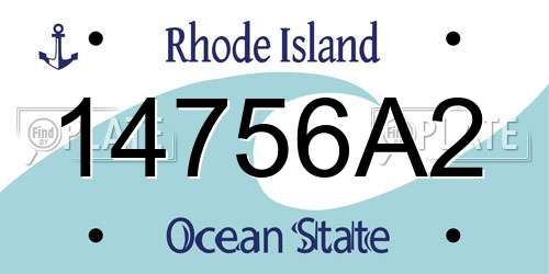 14756A2 Rhode Island License Plate