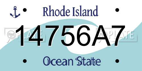 14756A7 Rhode Island License Plate