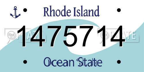 1475714 Rhode Island License Plate