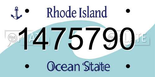 1475790 Rhode Island License Plate
