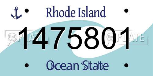 1475801 Rhode Island License Plate