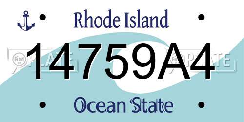 14759A4 Rhode Island License Plate