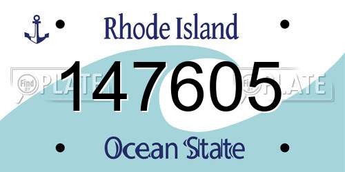 147605 Rhode Island License Plate