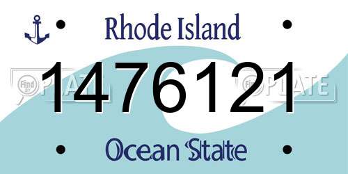 1476121 Rhode Island License Plate