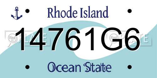 14761G6 Rhode Island License Plate