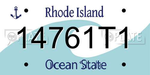 14761T1 Rhode Island License Plate