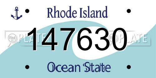 147630 Rhode Island License Plate