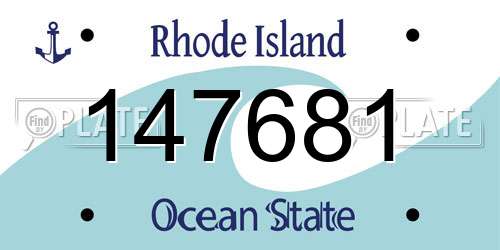 147681 Rhode Island License Plate