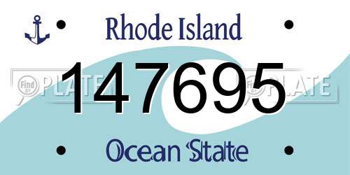 147695 Rhode Island License Plate
