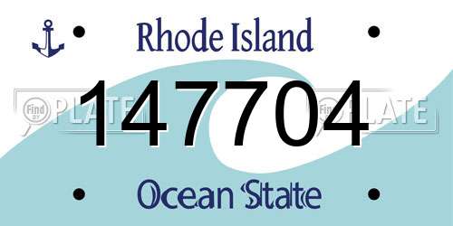 147704 Rhode Island License Plate