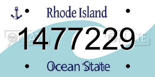 1477229 Rhode Island License Plate