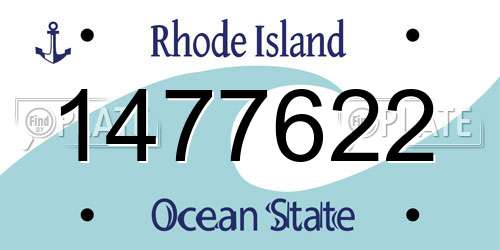 1477622 Rhode Island License Plate