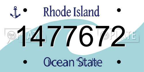 1477672 Rhode Island License Plate