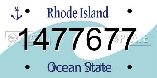 1477677 Rhode Island License Plate