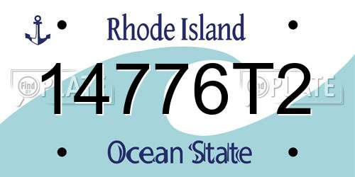14776T2 Rhode Island License Plate
