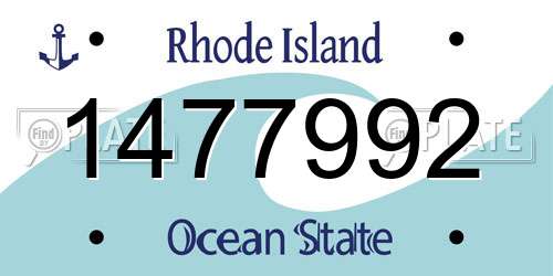 1477992 Rhode Island License Plate
